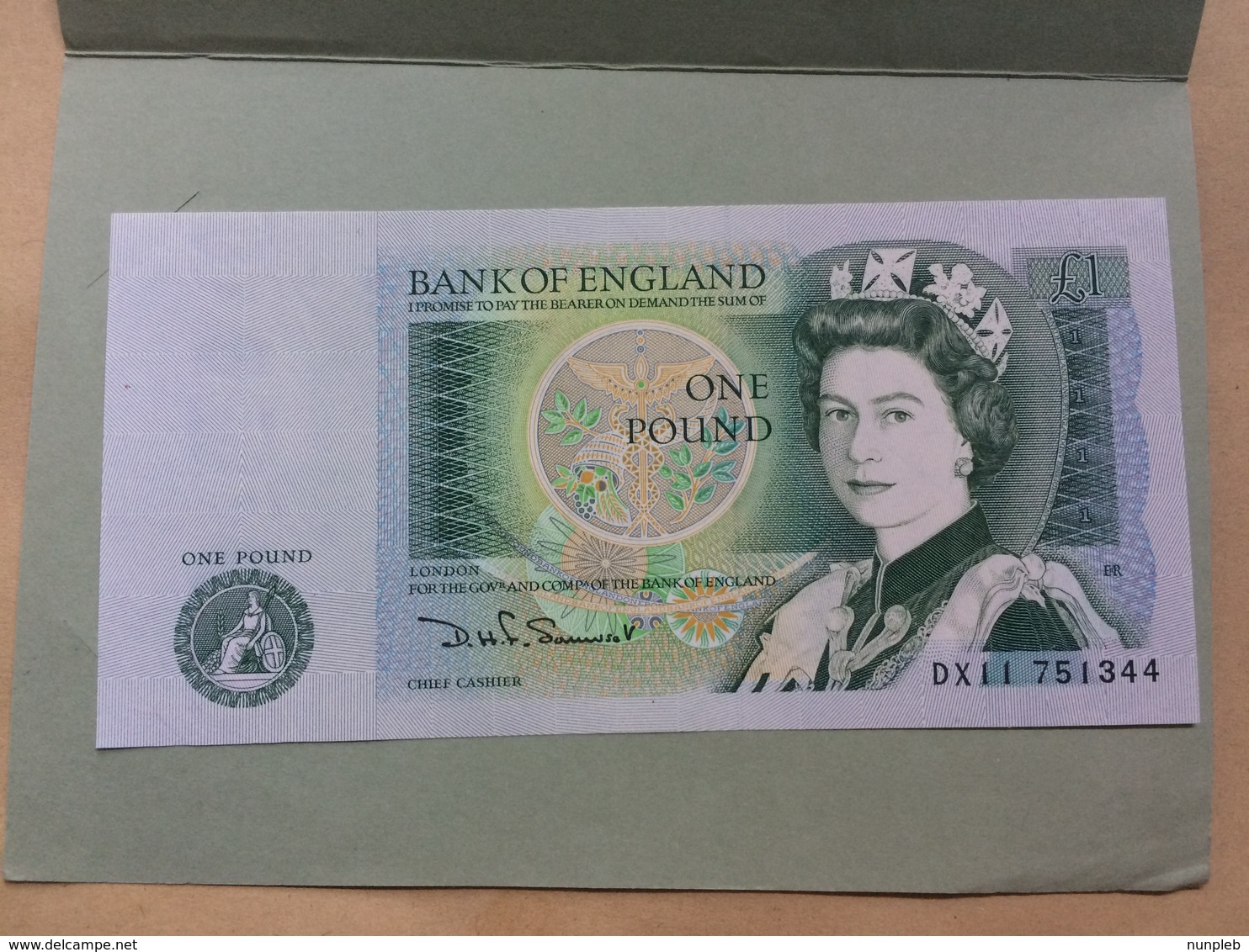 GB - English £1 Note - Alfred Newton To Rear - In A Scoth Videocassettes Memento Sleeve - 1 Pound