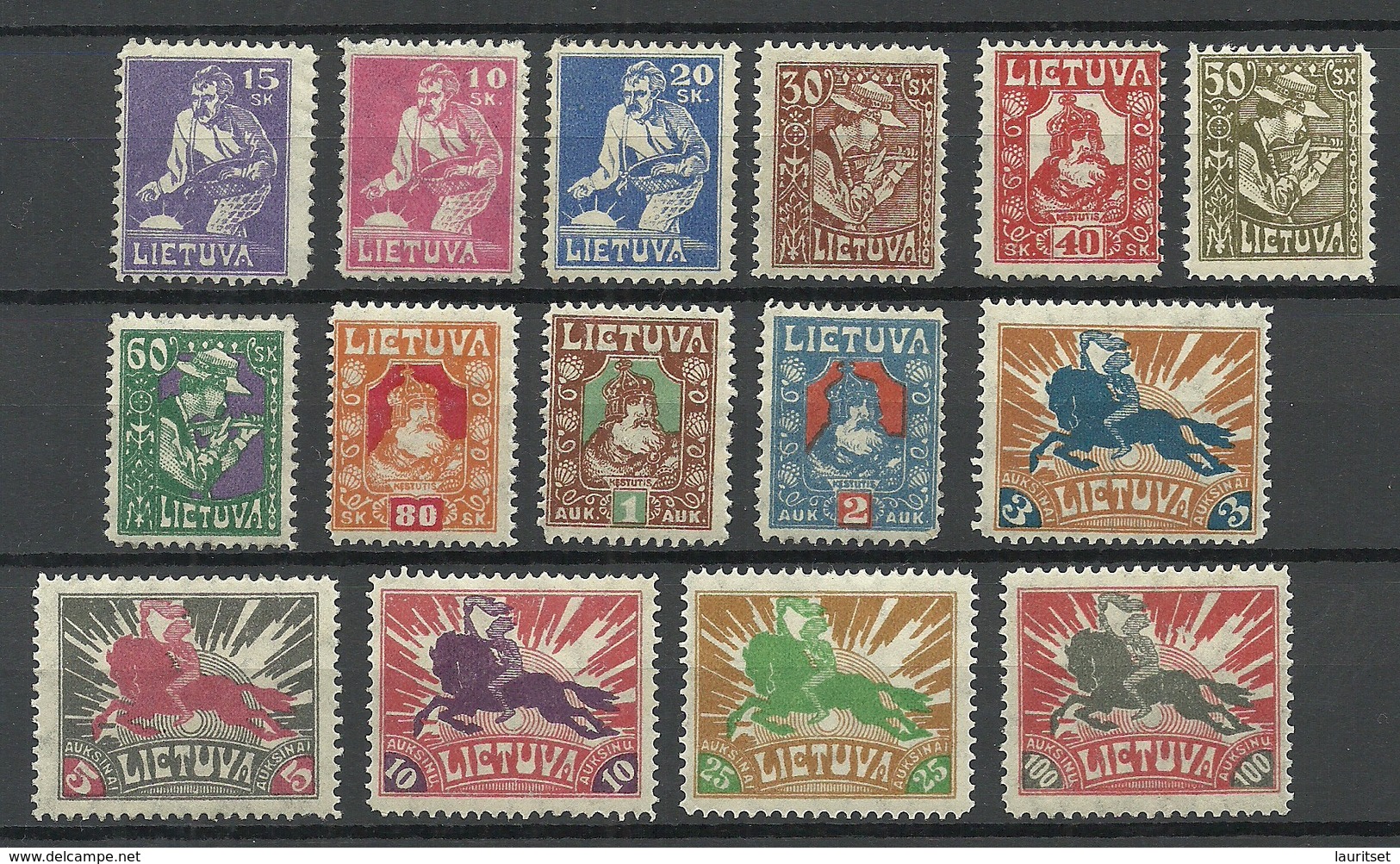 LITAUEN Lithuania 1921 Michel 87 - 101 * - Litauen