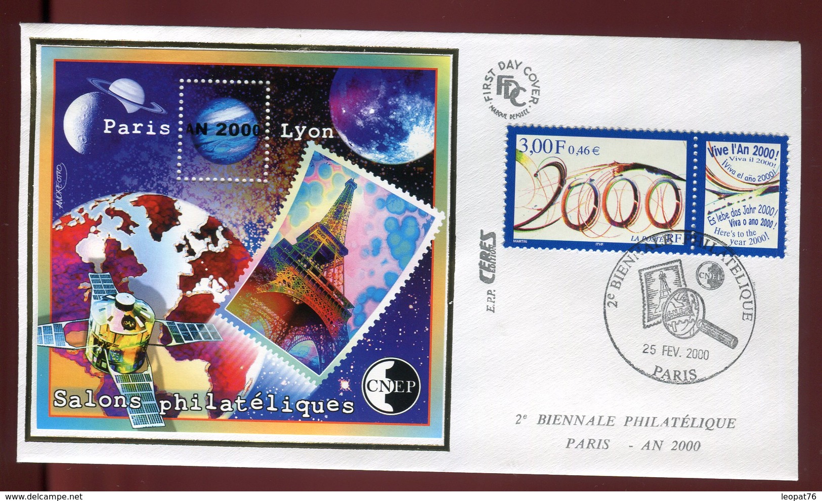 Enveloppe FDC  Bloc CNEP N° 31  Paris - Lyon 2000 - Réf F124 - 2000-2009