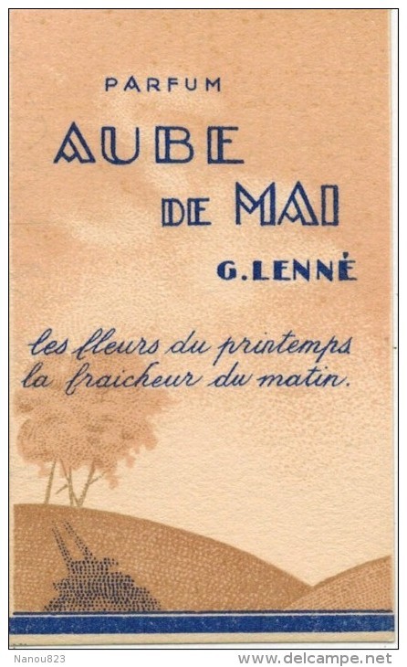 CARTE PARFUMEE PUBLICITAIRE  : Parfum G LENNE Aube De Mai Les Fleurs Du Printemps La Fraîcheur Du Matin - Anciennes (jusque 1960)