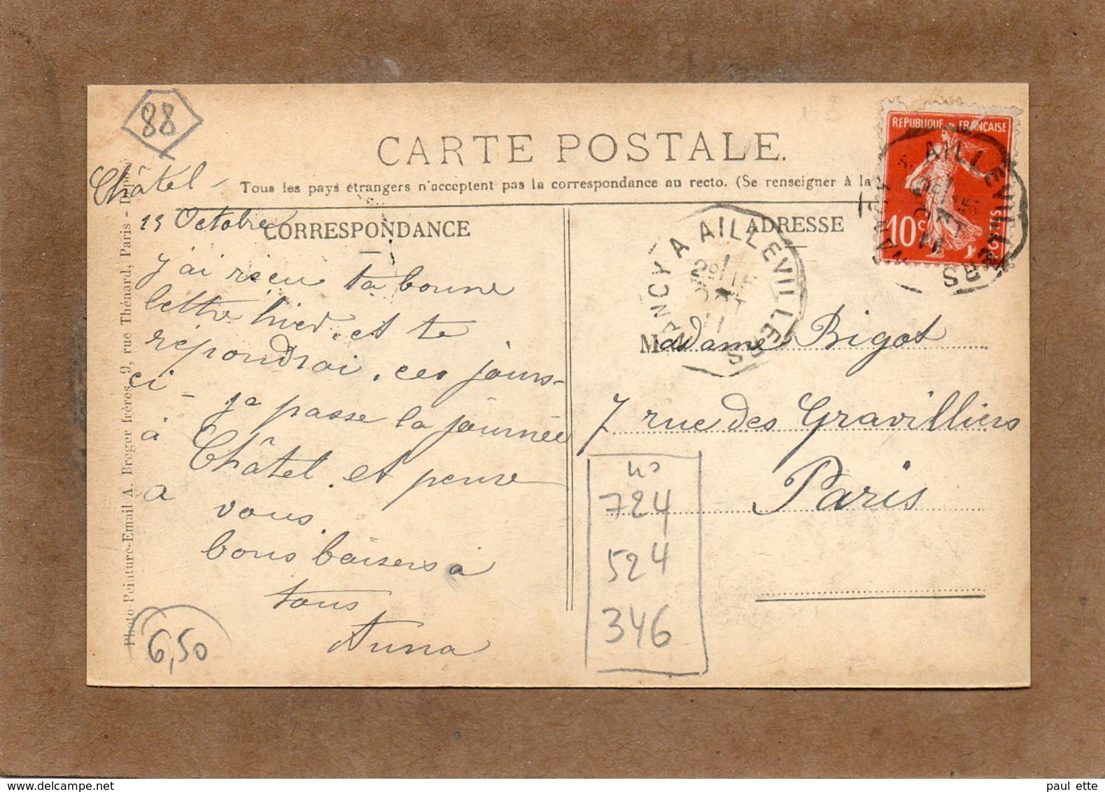 CPA - NOMEXY (88) - Aspect Du Bourg Et De La Scierie Vue De Dos En 1911 - Carte Colorisée - Nomexy