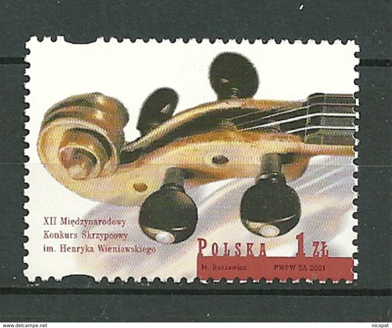 POLAND MNH ** 3692 Concours De Violon Henryk Wieniawski Musique Musicien - Neufs