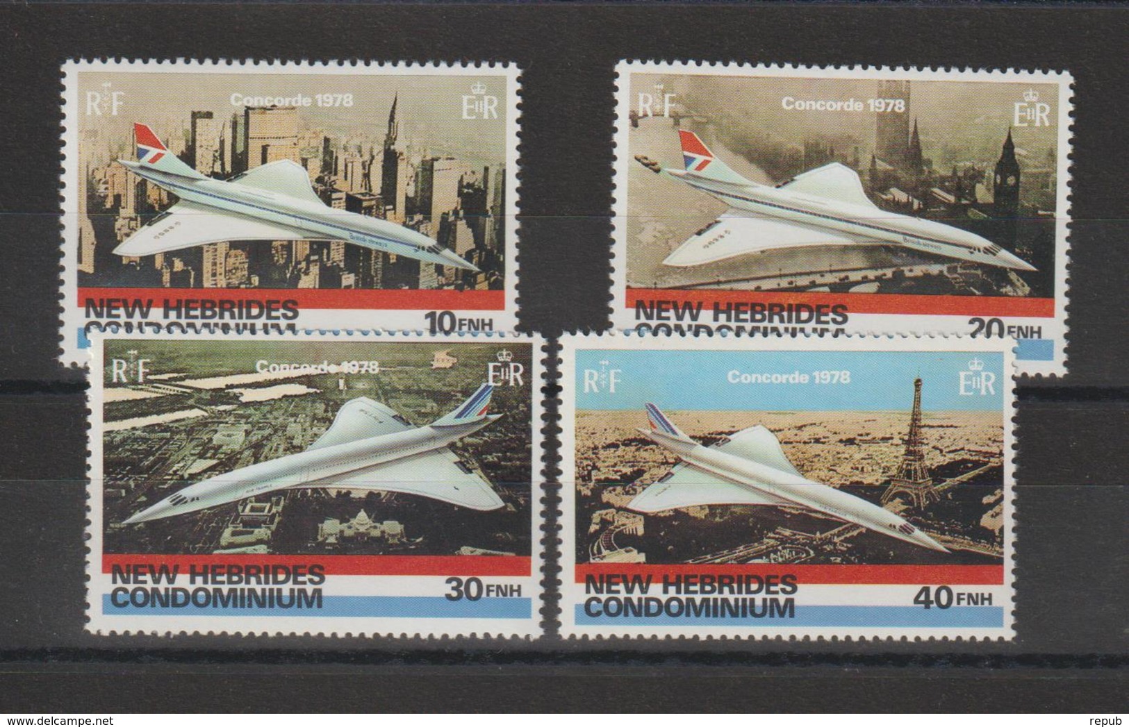 Nouvelles-Hébrides Légende Anglaise 1978 Concorde 531-534 ** 4val. MNH - Neufs