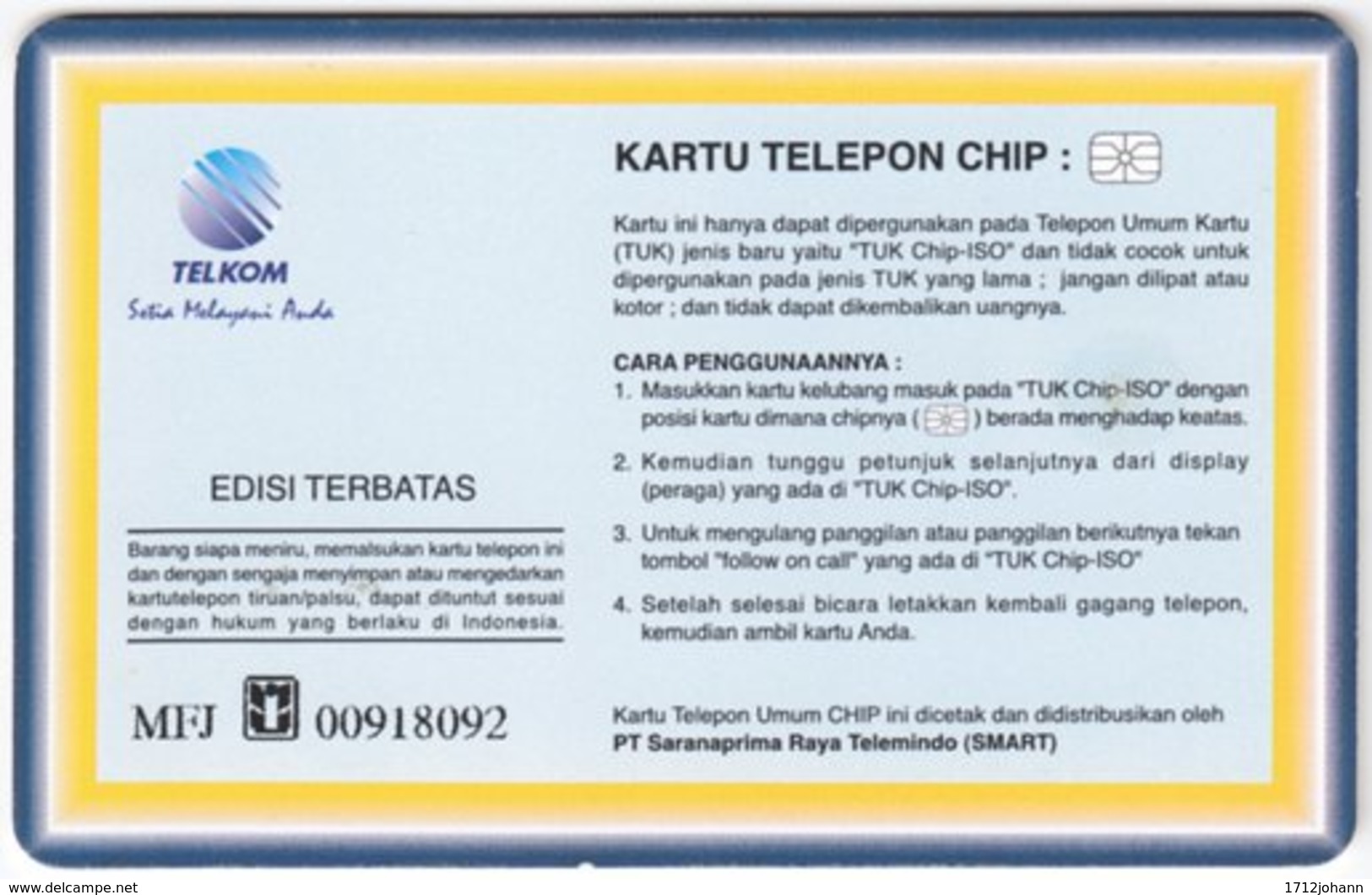 INDONESIA A-245 Chip Telekom - People, Woman - Used - Indonesien