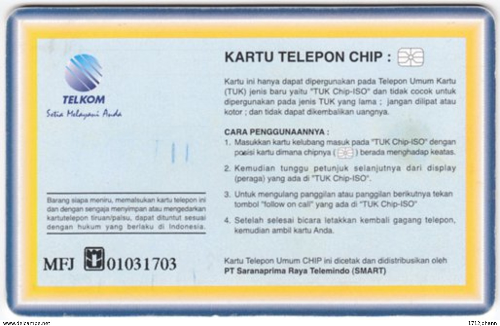 INDONESIA A-246 Chip Telekom - People, Children - Used - Indonesia