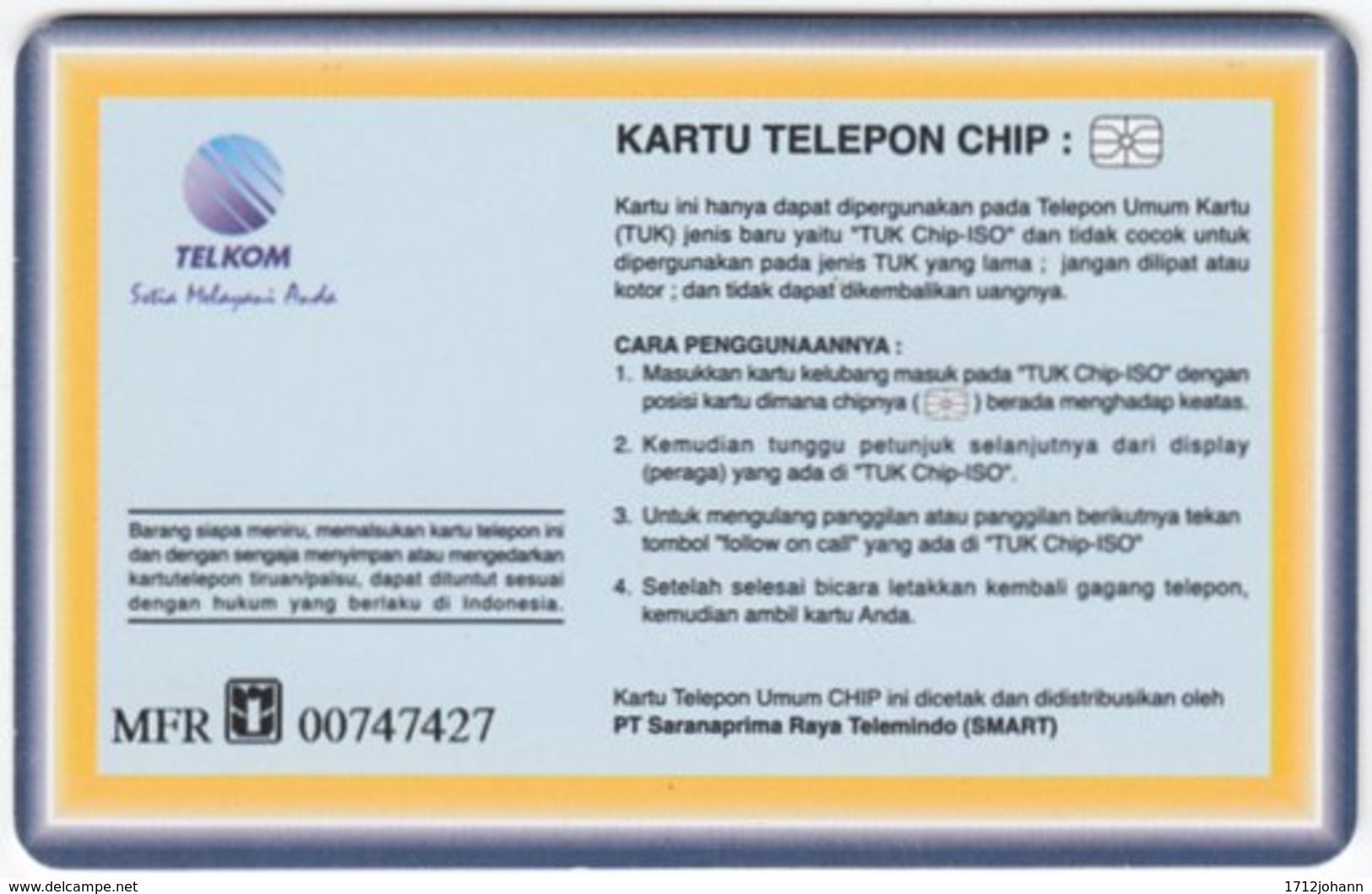 INDONESIA A-252 Chip Telekom - People, Children - Used - Indonésie