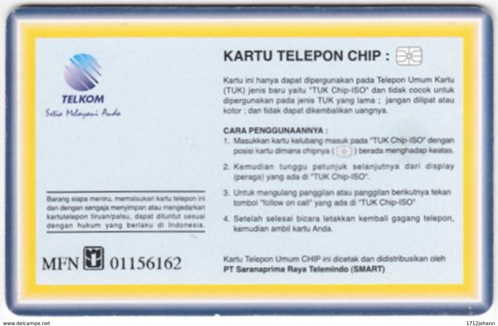 INDONESIA A-258 Chip Telekom - Landmark, The Capitol, Washington - Used - Indonesien