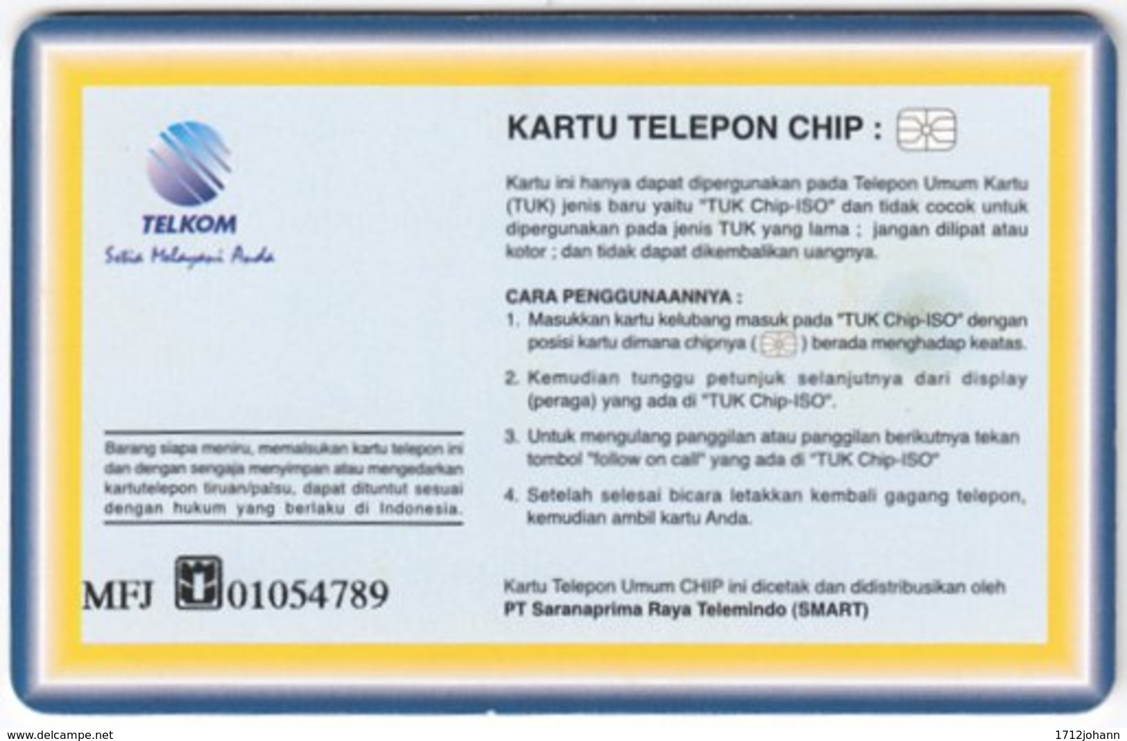 INDONESIA A-267 Chip Telekom - Cartoon - Used - Indonésie