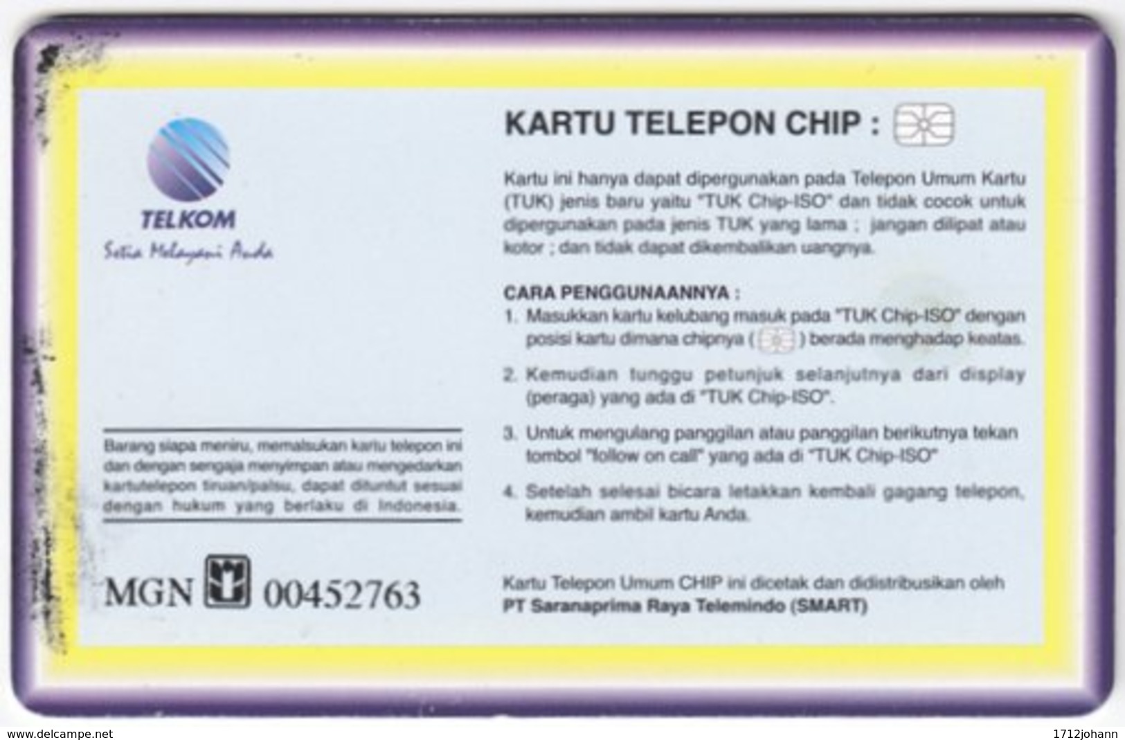 INDONESIA A-279 Chip Telekom - Sport, Tennis - Used - Indonésie