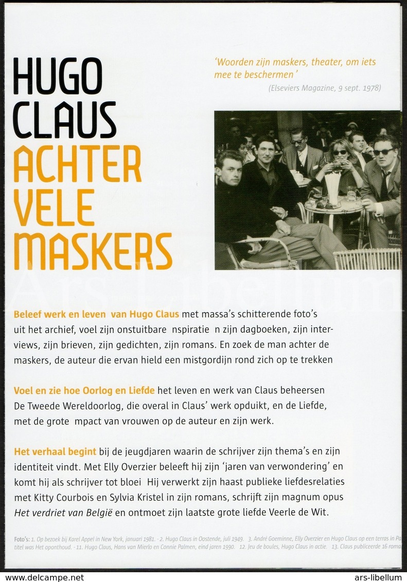 Brochure / Expo / Hugo Claus / Achter Vele Maskers / Letterhuis Antwerpen / 2018 / Size: 15 X 21 Cm. / 5 Scans - Autres & Non Classés