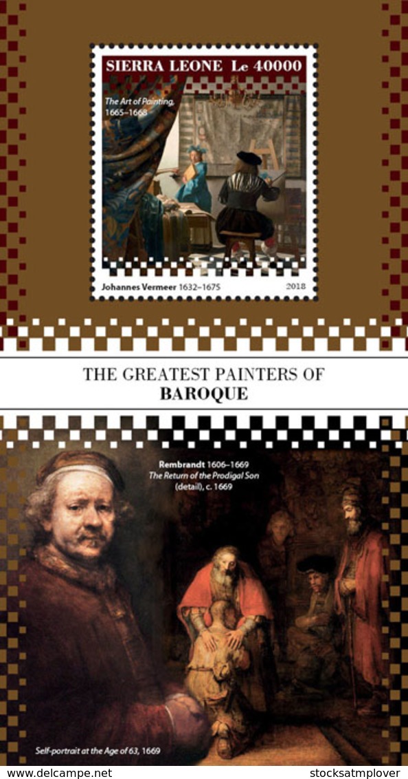 Sierra  Leone  2018 The Greatest Painters Of Baroque,  Paintings   S201901 - Sierra Leone (1961-...)