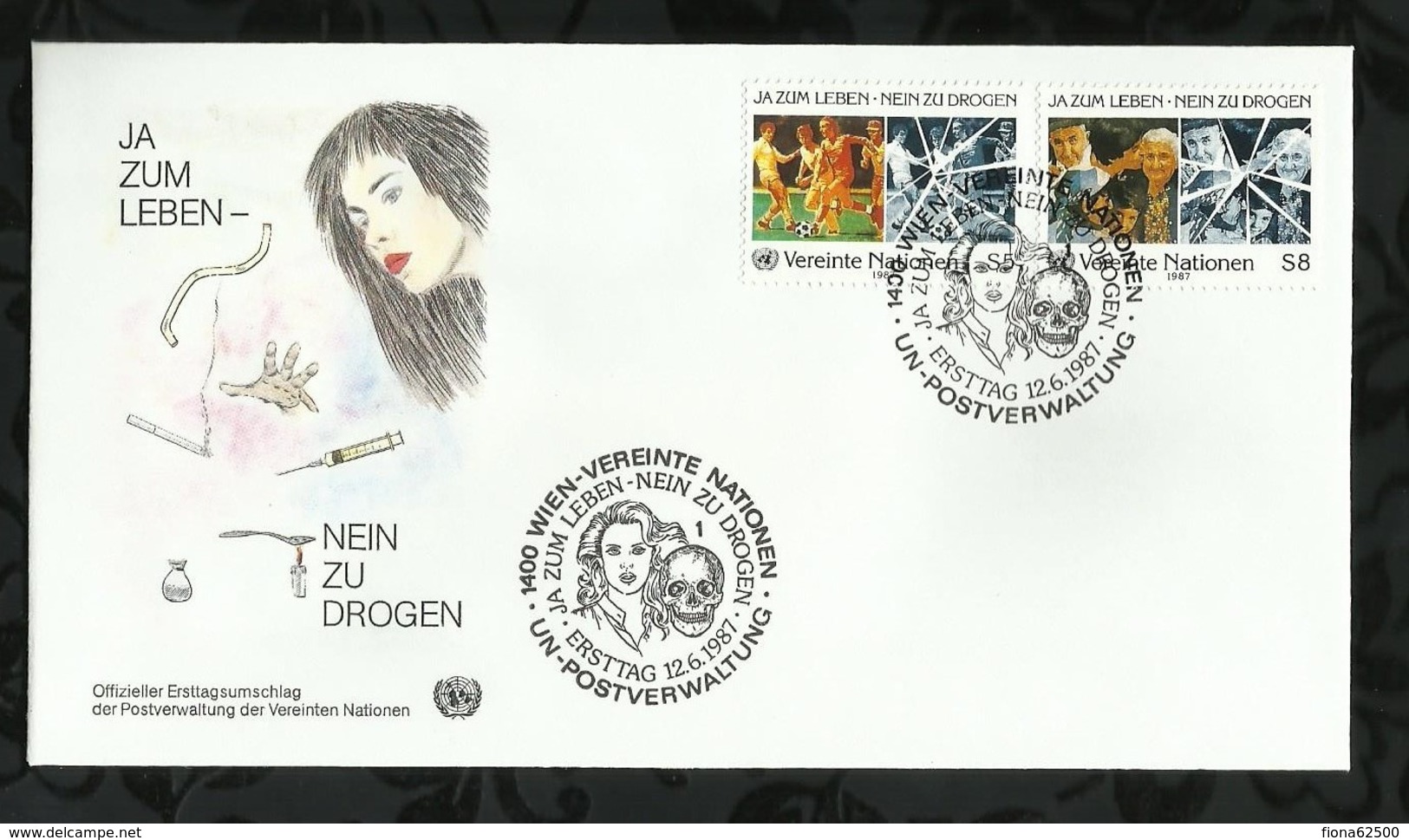 NATIONS-UNIES . FDC . 12 JUIN 1987  . WIEN . - FDC