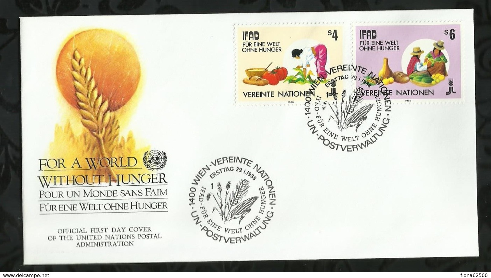 NATIONS-UNIES . FDC . 29 JANVIER 1988  . WIEN . - FDC