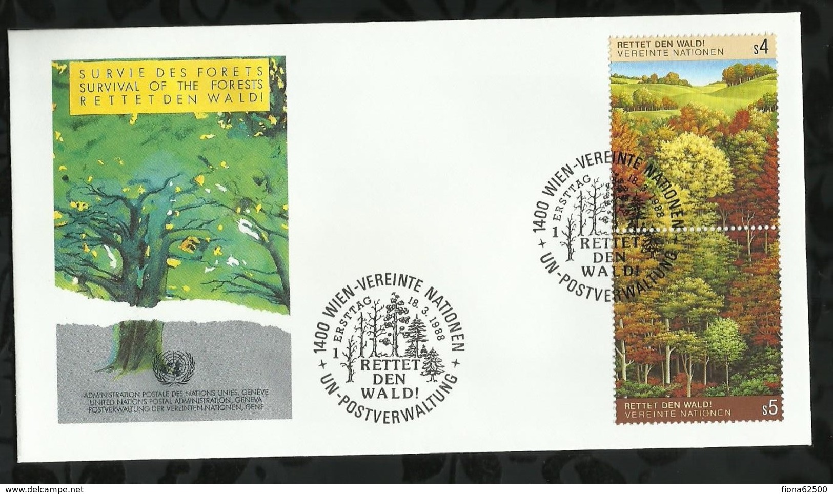 NATIONS-UNIES . FDC . 18 MARS 1988  . WIEN . - FDC