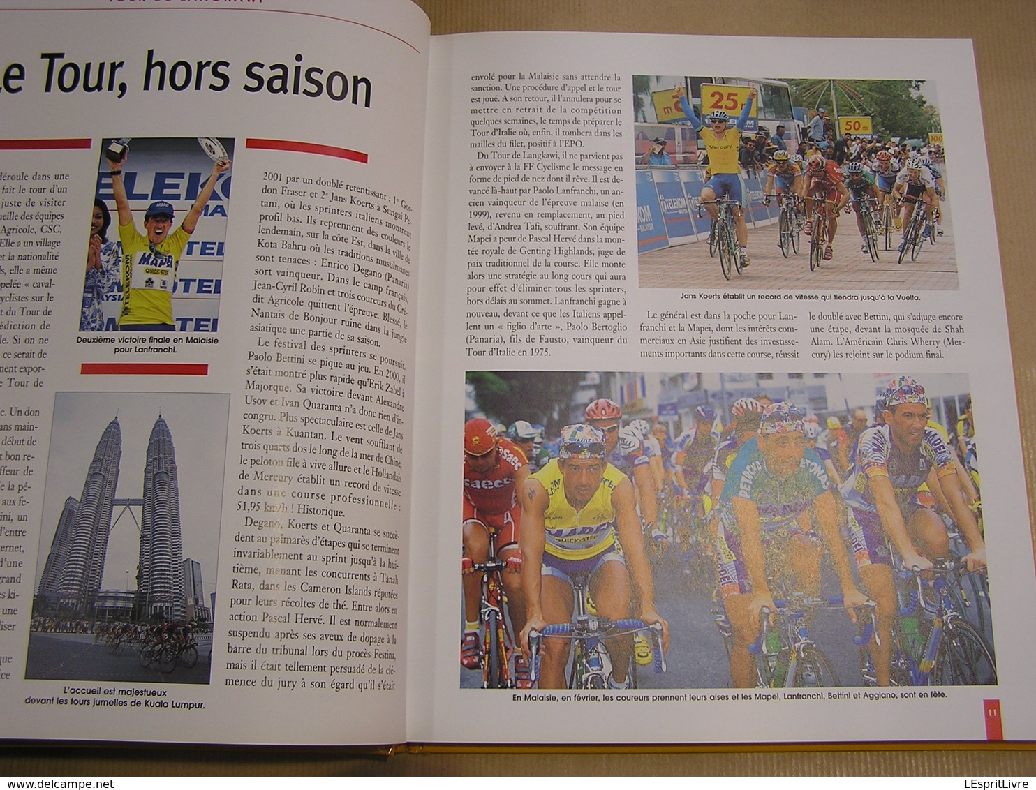 LE LIVRE D'OR DU CYCLISME 2001 Course Cycliste Coureur Sprint Palmarès Résultats Classiques Tour Italie France Flandre