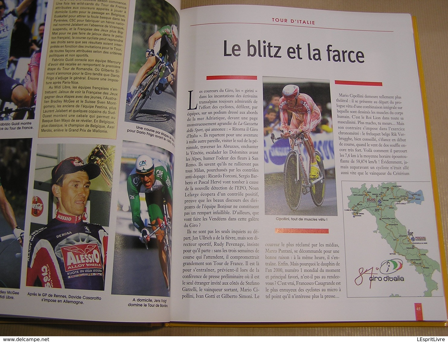 LE LIVRE D'OR DU CYCLISME 2001 Course Cycliste Coureur Sprint Palmarès Résultats Classiques Tour Italie France Flandre