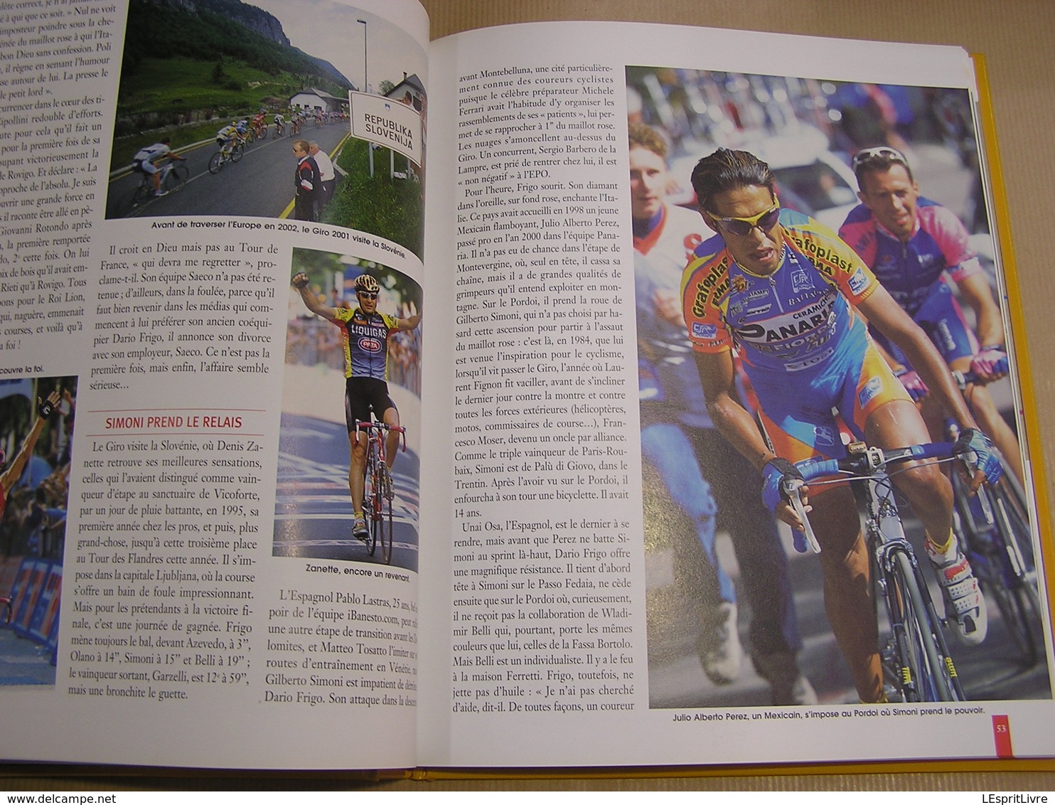 LE LIVRE D'OR DU CYCLISME 2001 Course Cycliste Coureur Sprint Palmarès Résultats Classiques Tour Italie France Flandre