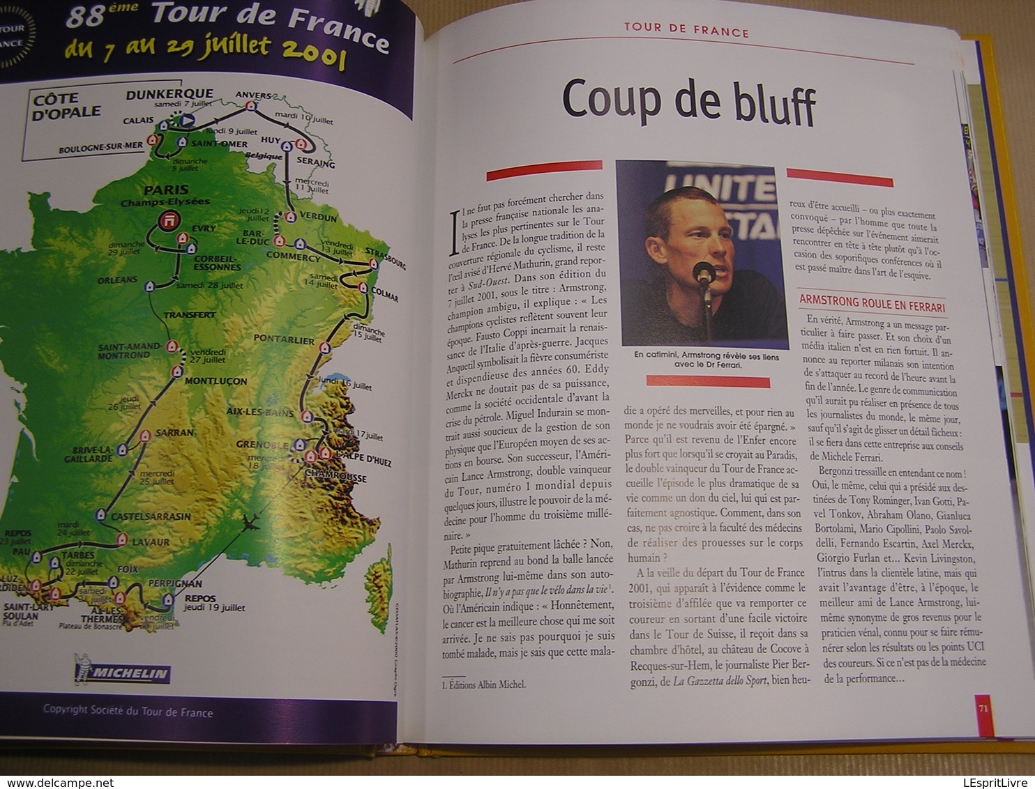 LE LIVRE D'OR DU CYCLISME 2001 Course Cycliste Coureur Sprint Palmarès Résultats Classiques Tour Italie France Flandre