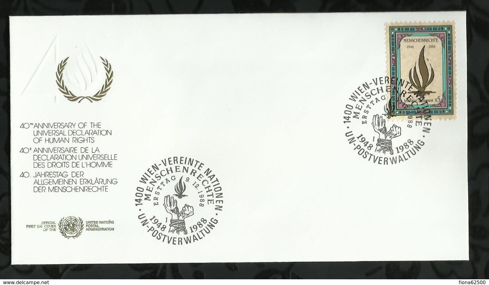 NATIONS-UNIES . FDC . 09 DECEMBRE 1988  . WIEN . - FDC