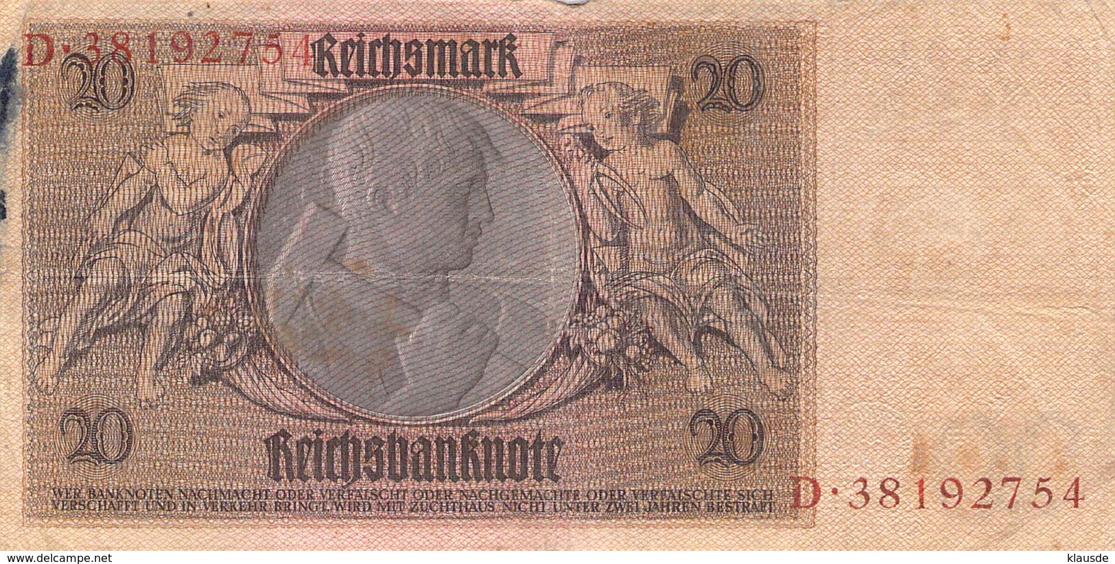 20 Reichsmark 1924 - 10 Mark