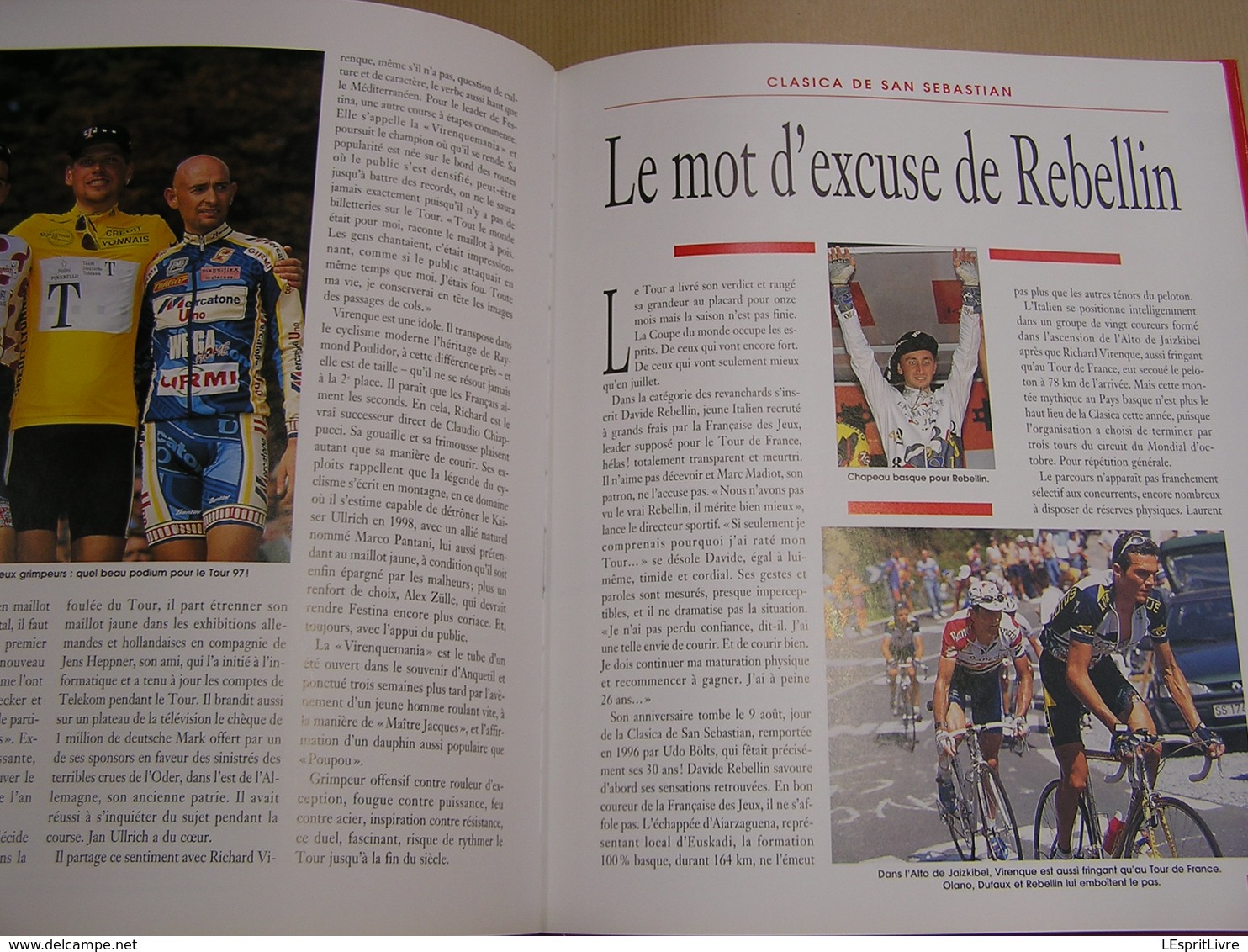 LE LIVRE D'OR DU CYCLISME 1997 Course Cycliste Coureur Sprint Palmarès Résultats Classiques Tour Italie France Flandres