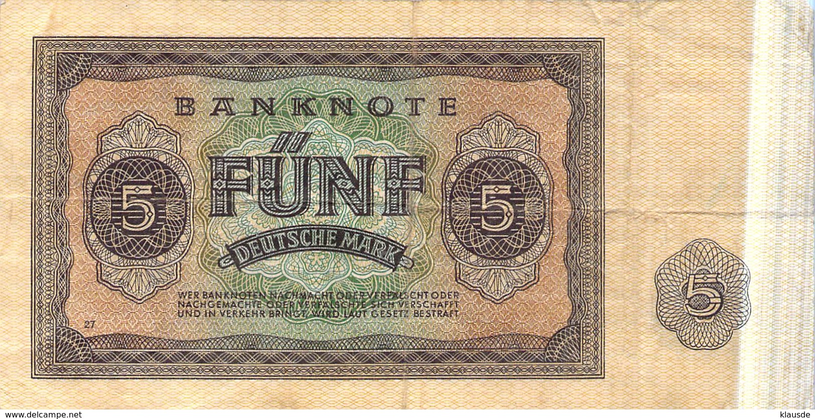 5 Deutsche Mark Deutsche Notenbank (DDR) 1948 - 5 Deutsche Mark