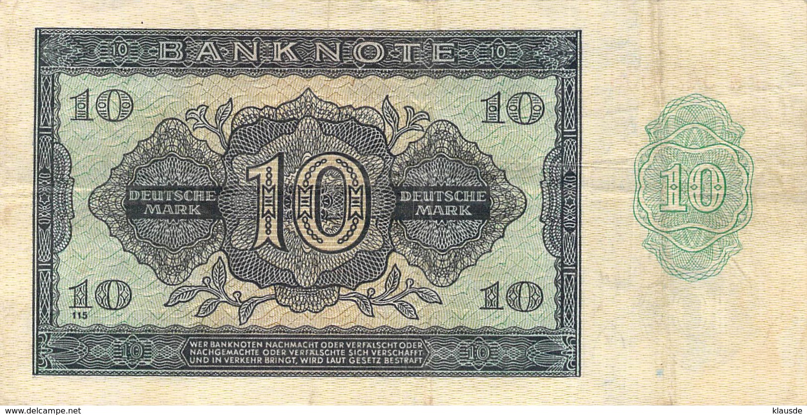 10 Deutsche Mark Deutsche Notenbank (DDR) 1948 - 5 Deutsche Mark