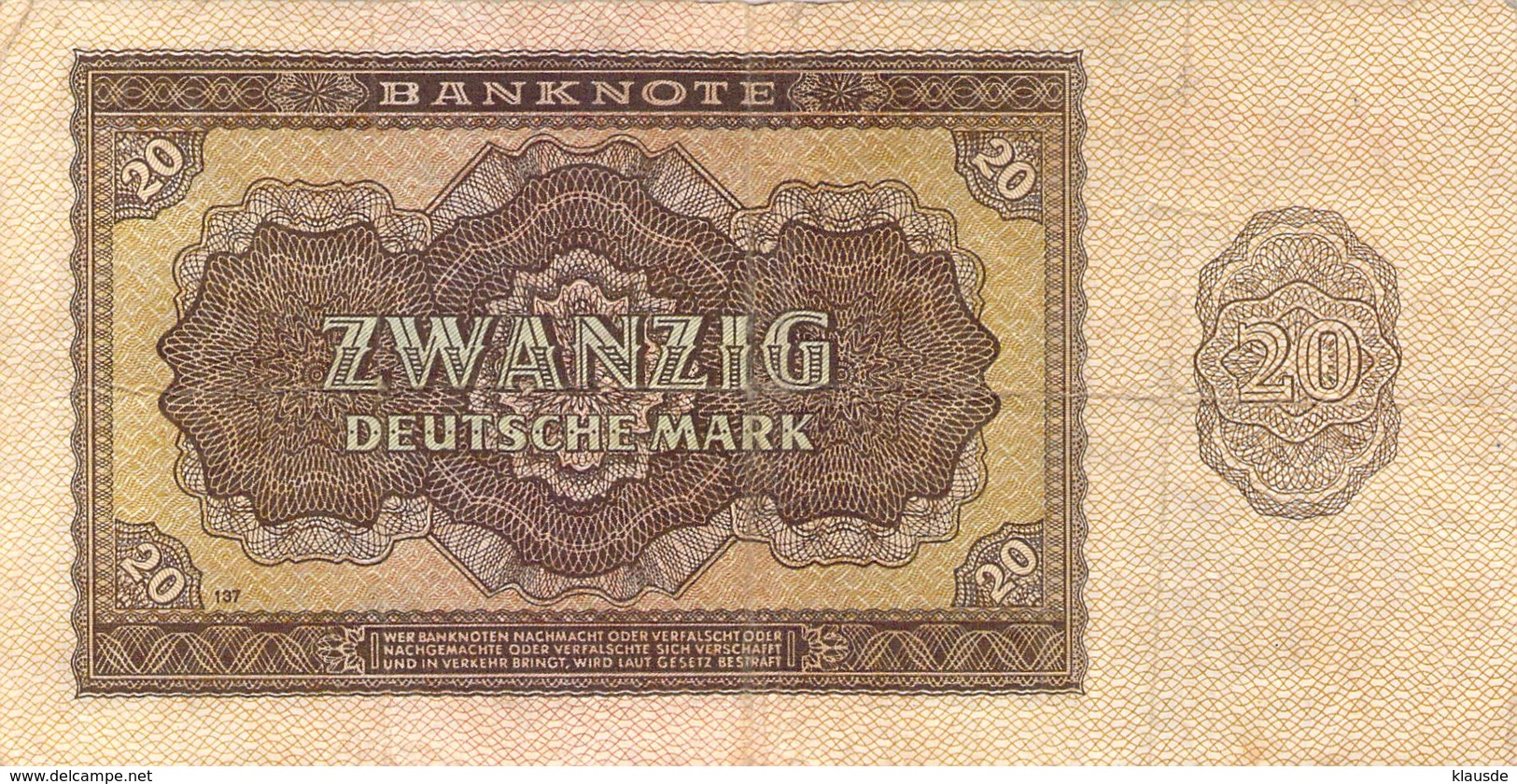 20 Deutsche Mark Deutsche Notenbank (DDR) 1948 - 5 Deutsche Mark