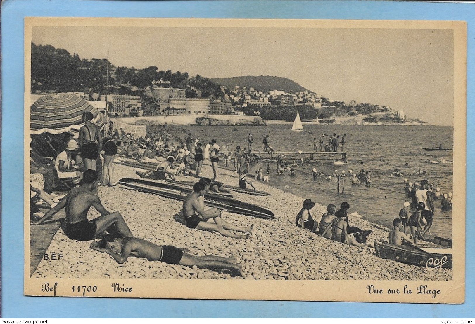 Nice (06) Vue Sur La Plage 2 Scans Carte Animée - Piazze