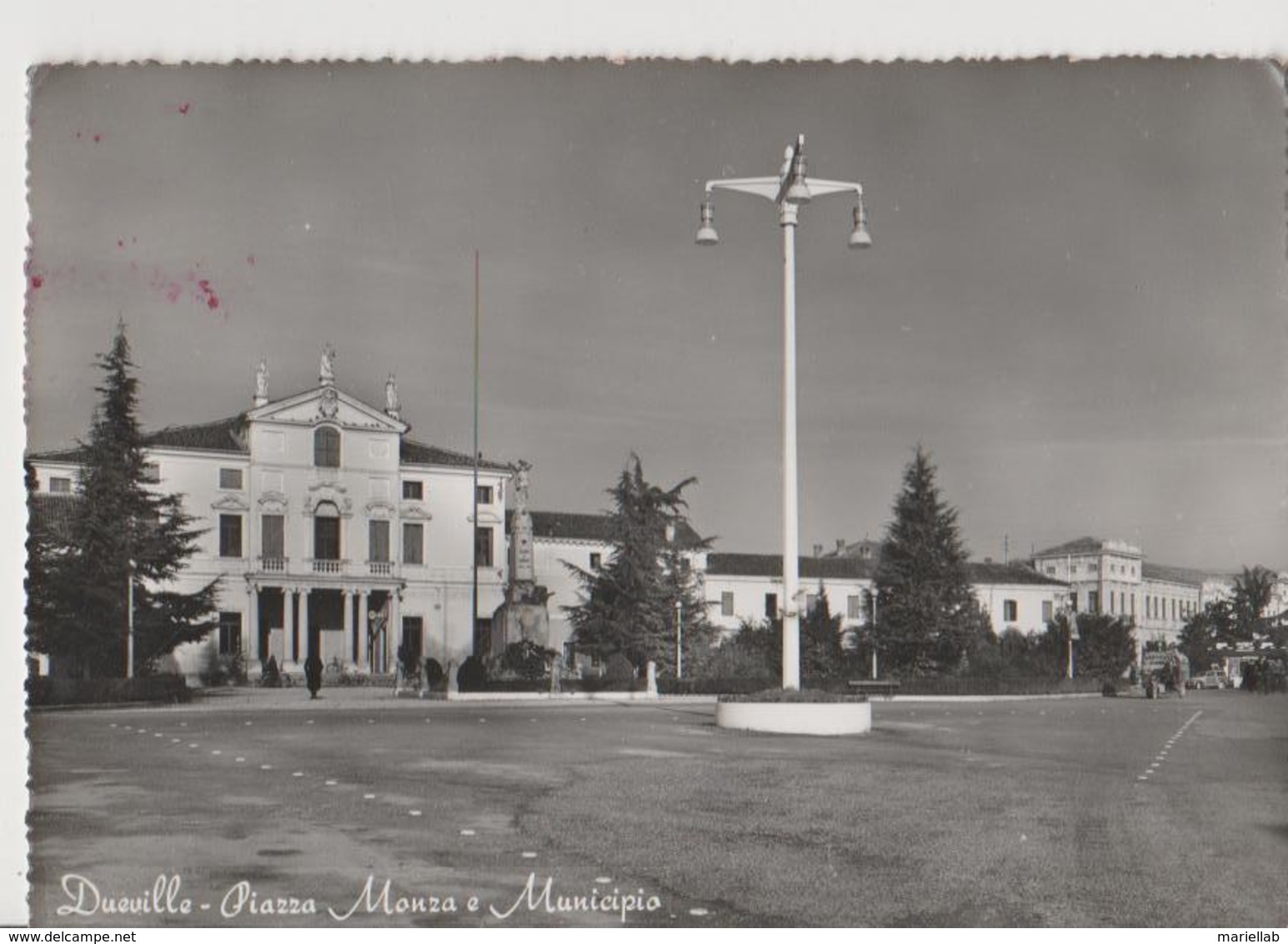 DUEVILLE  PIAZZA MONZA E MUNICIPIO,PANORAMICA.VIAGGIATA-1959-F.G.-NM.804 - Vicenza