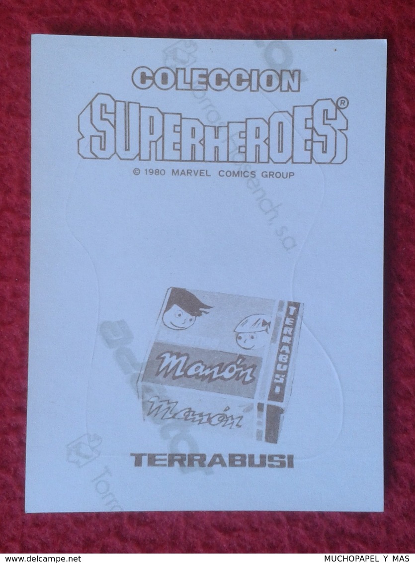 SPAIN 1980 CROMO OLD COLLECTIBLE CARD PEGATINA ADHESIVO STICKER PERSONAJE DE MARVEL COMICS TERRABUSI HEROES SURF PLATA - Otros & Sin Clasificación