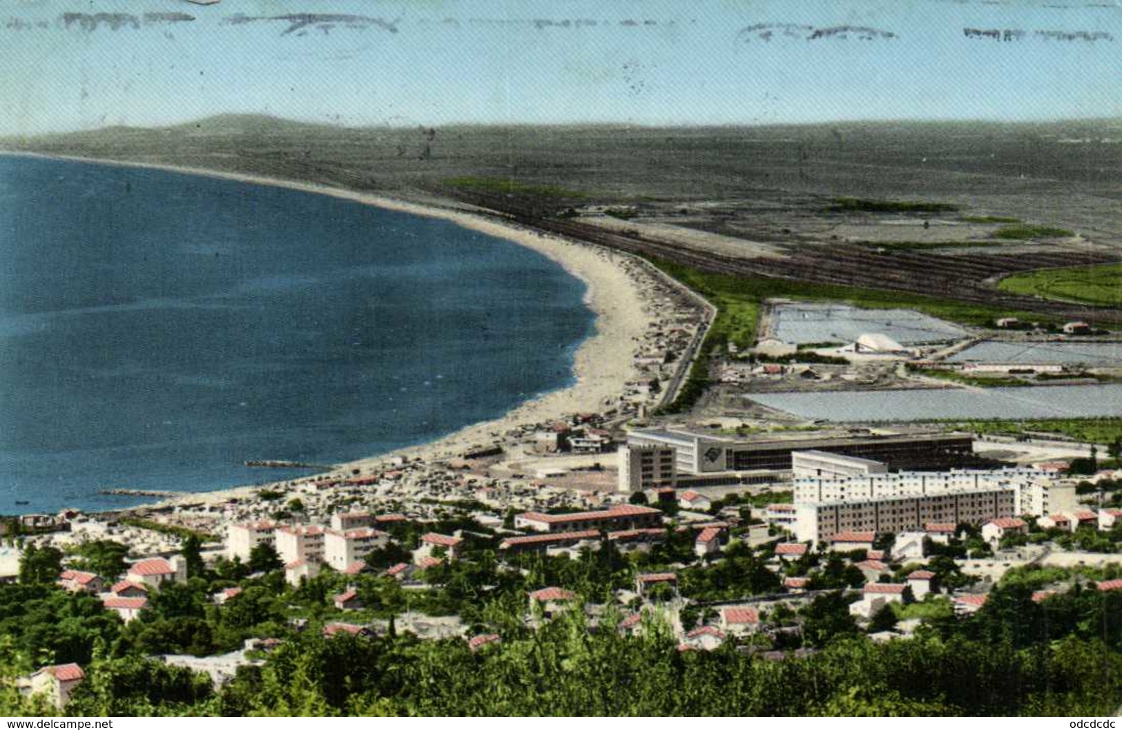 Cpsm Petit Format SETE  Vue Panoramique Sur La Corniche La Route D'Agde Colorisée  RV - Sete (Cette)