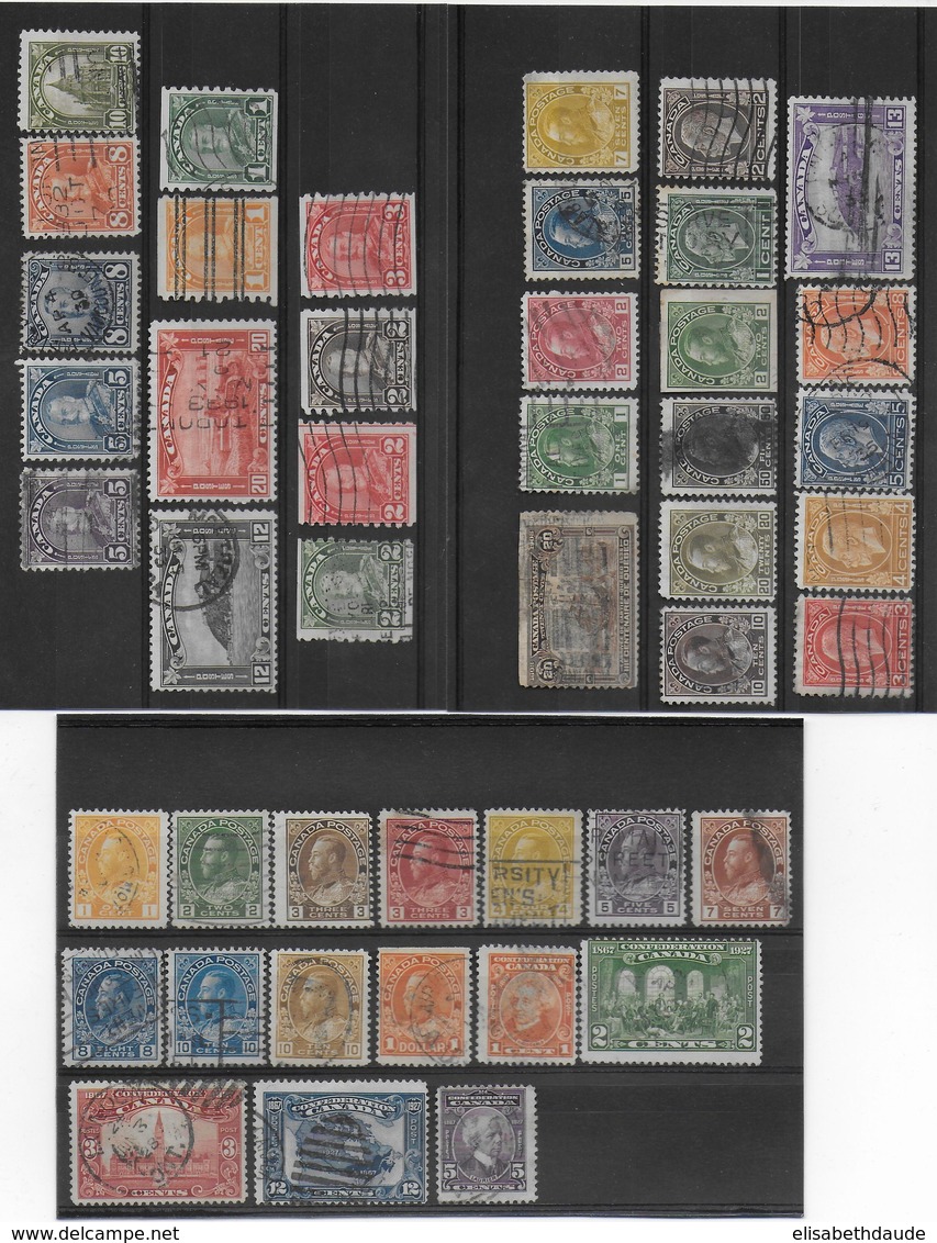 CANADA - 1911 à 1930 COLLECTION OBLITERES  - COTE = 330 EUR. - Gebruikt