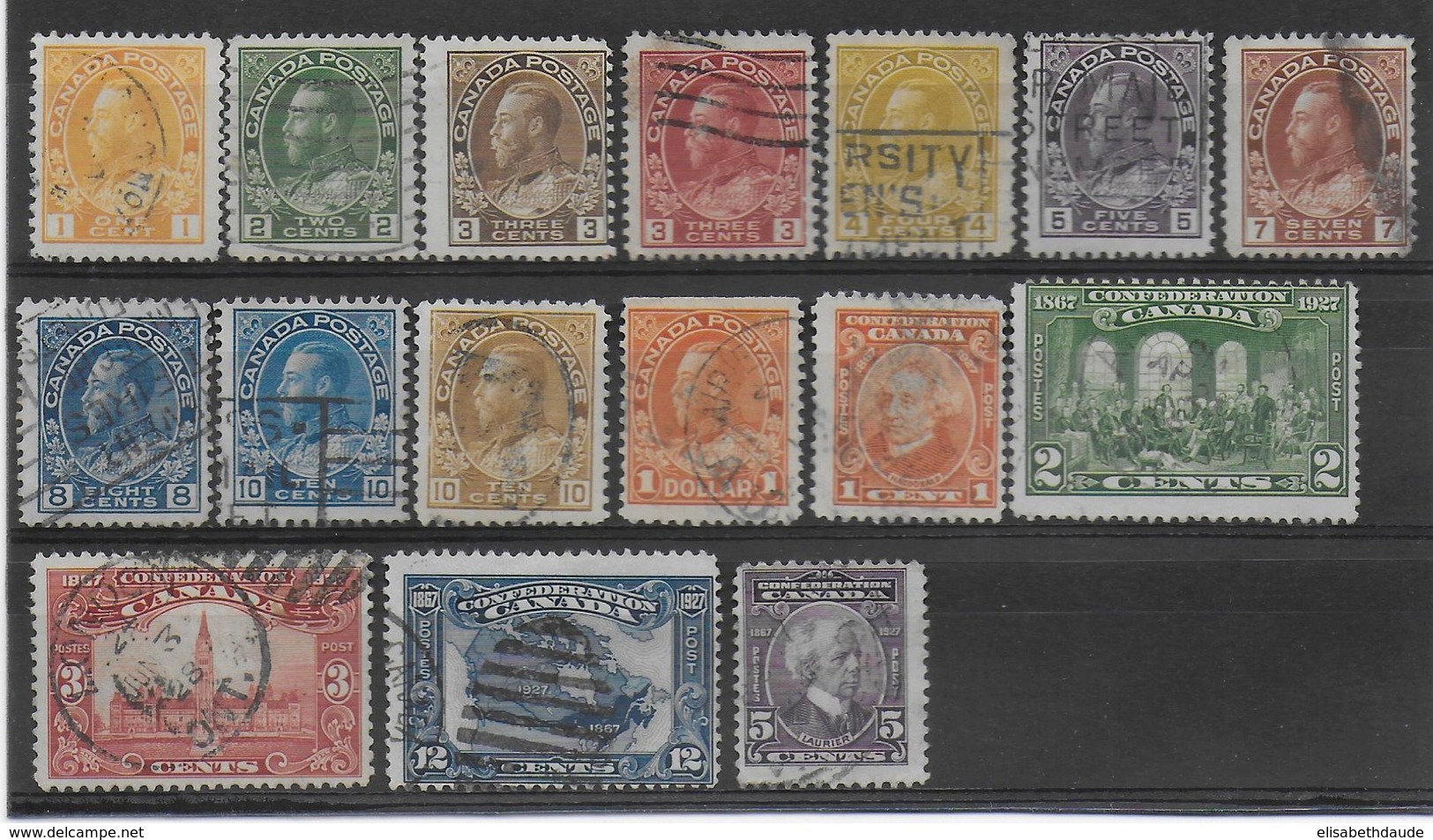 CANADA - 1911 à 1930 COLLECTION OBLITERES  - COTE = 330 EUR. - Gebraucht