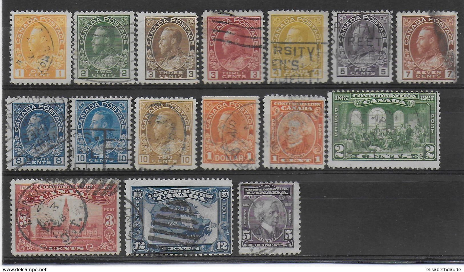 CANADA - 1911 à 1930 COLLECTION OBLITERES  - COTE = 330 EUR. - Used Stamps