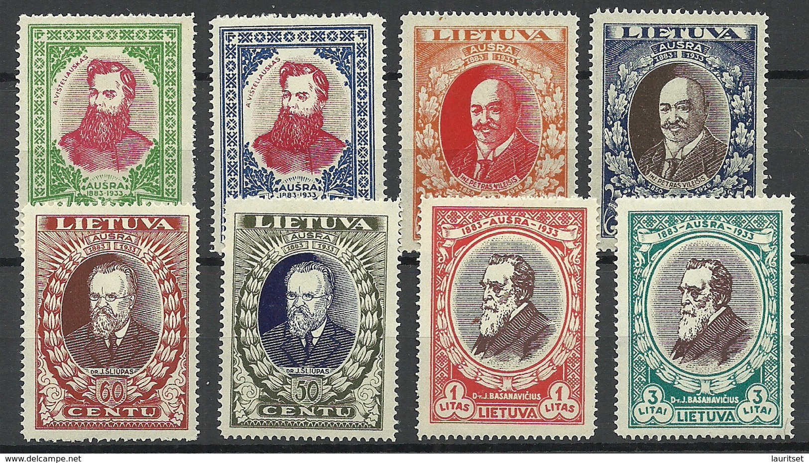 LITAUEN Lietuva Lithuania 1933 Michel 356 - 363 A * - Lituanie