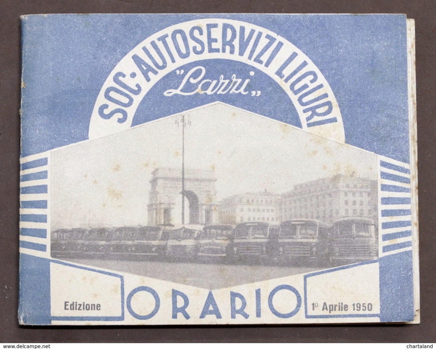 Trasporti Autobus - Società Autoservizi Liguri Lazzi - Orario - 1 Aprile 1950 - Unclassified