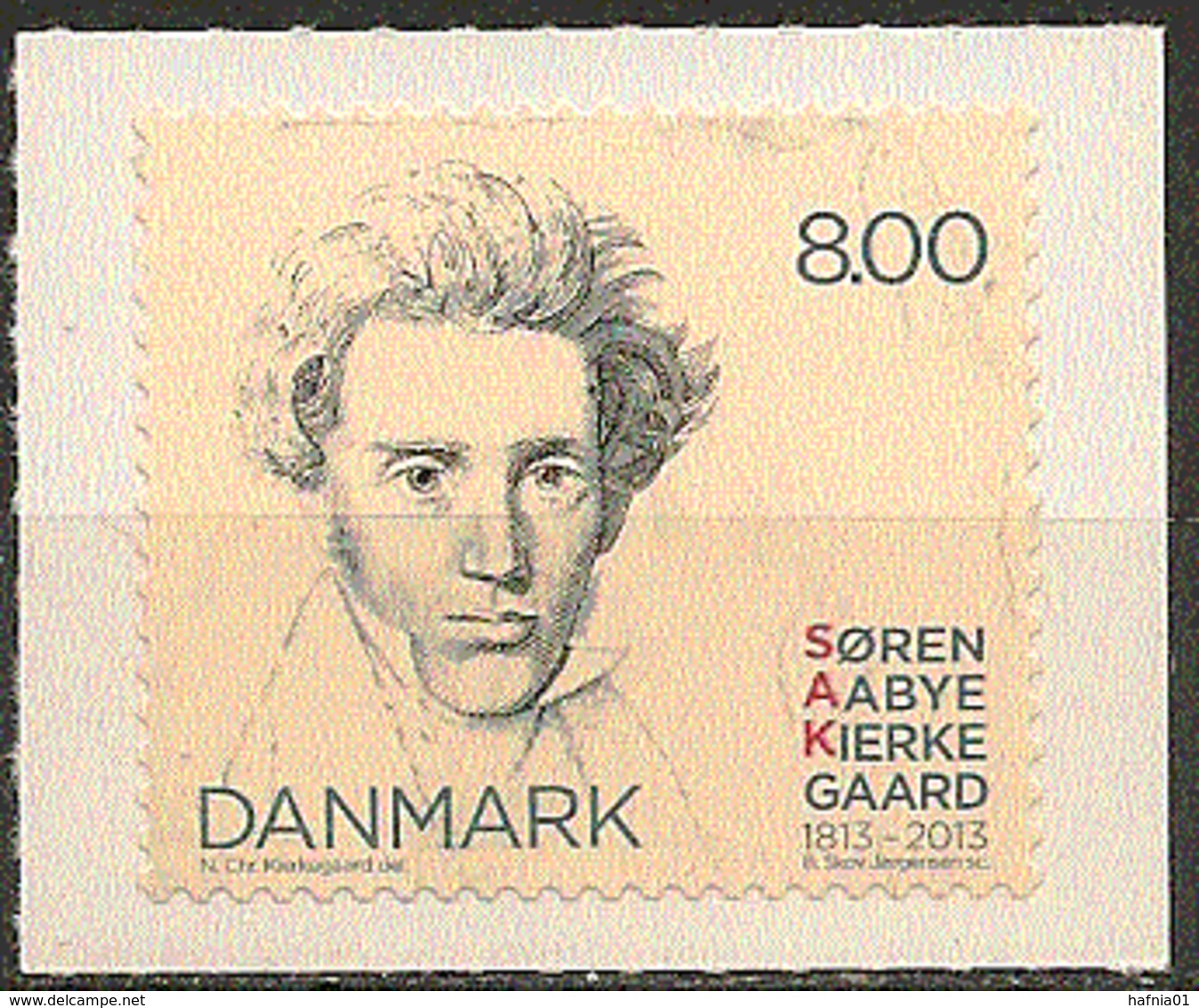 Denmark 2013.  200 Anniv Søren Kierkegaard.  Michel 1740  MNH. - Ungebraucht