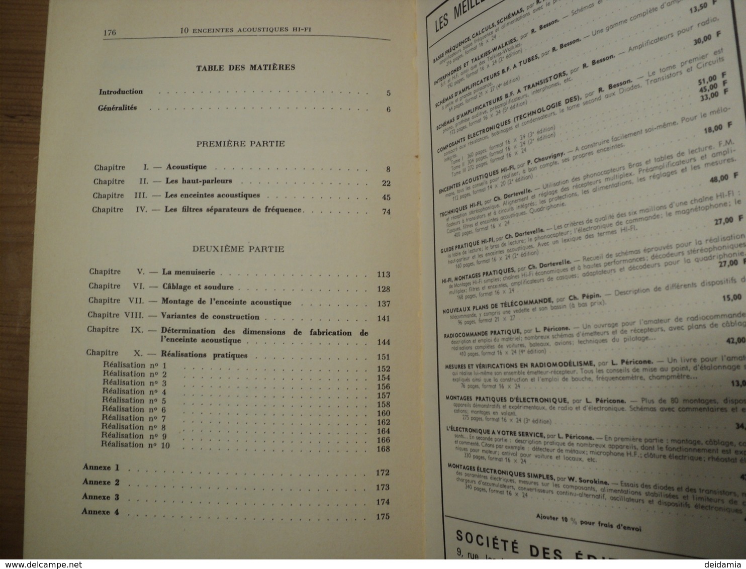 EDITIONS RADIO. 1976. HI FI. DIX ENCEINTES ACOUSTIQUES A REALISER SOI MEME PAR P. CHAUVIGNY. - Literature & Schemes