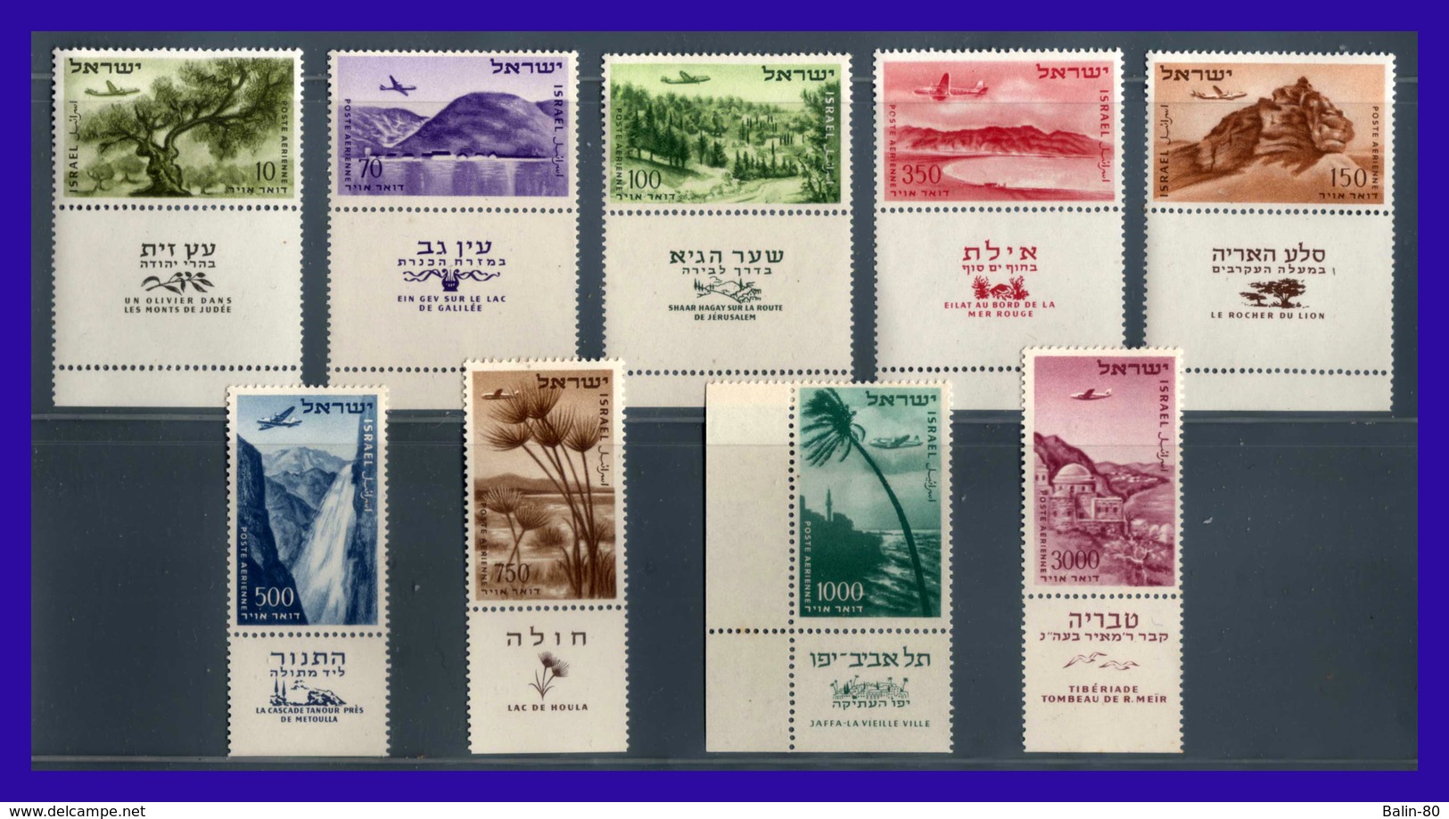 1953 - 1956 - Israel - Scott Nº C 09 / C 17 - C / Tab - MNH - V. Catalogo 225 € - IS- 034 - 02 - Ungebraucht (mit Tabs)