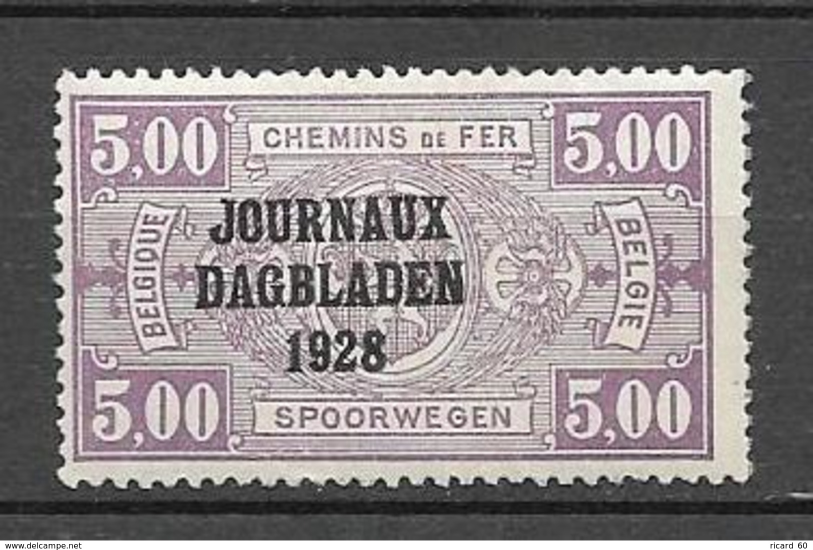 Timbres Neufs* Belgique, N°12 Yt, Timbres Pour Journaux, Colis Postaux, Trace De Charnière - Periódicos [JO]