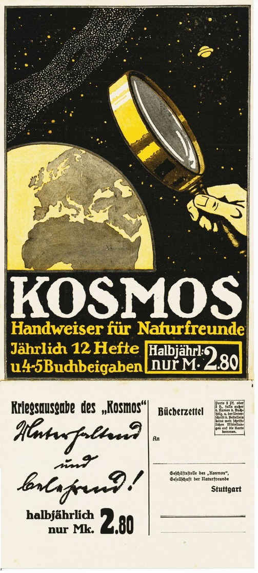 Original-Werbung - Prospekt 1917 :  2-Seiter Kartoniert:  KOSMOS KRIEGSAUSGABE - Ca. 165 X 360 Mm - Werbepostkarten