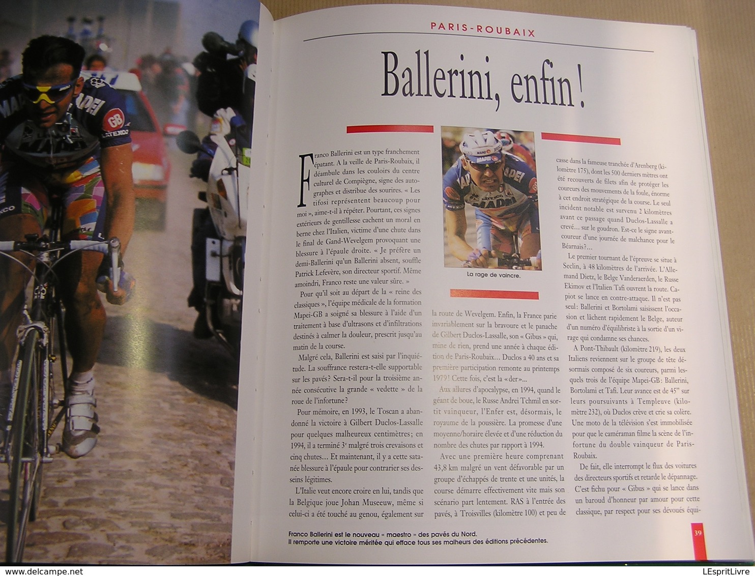 LE LIVRE D'OR DU CYCLISME 1995 Course Cycliste Coureur Sprint Palmarès Résultats Classiques Tour Jalabert Museeuw Longo