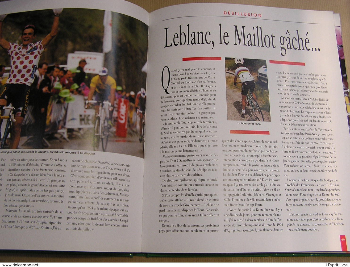 LE LIVRE D'OR DU CYCLISME 1995 Course Cycliste Coureur Sprint Palmarès Résultats Classiques Tour Jalabert Museeuw Longo