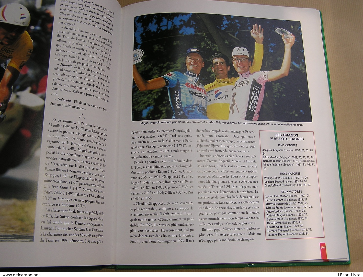 LE LIVRE D'OR DU CYCLISME 1995 Course Cycliste Coureur Sprint Palmarès Résultats Classiques Tour Jalabert Museeuw Longo