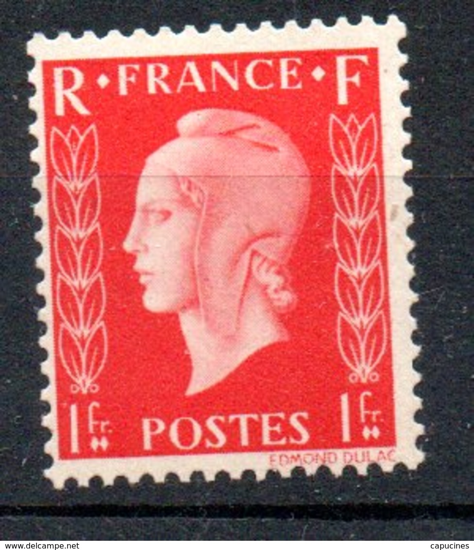 Marianne De Dulac - 1942: 1er Projet "type I" - 1F Rose  N°701B - 1944-45 Marianne Of Dulac