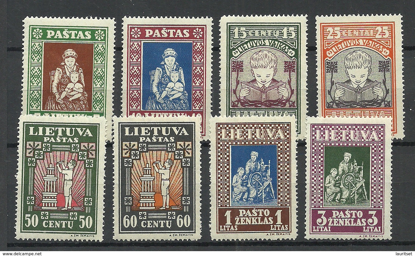 LITAUEN Lithuania 1933 Michel 364 - 371 A * - Litauen