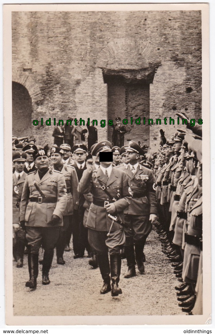 Hoffmann Fotokarte Deutsche Kundgebung Hitler Mussolini In Rom 1938 - 1939-45