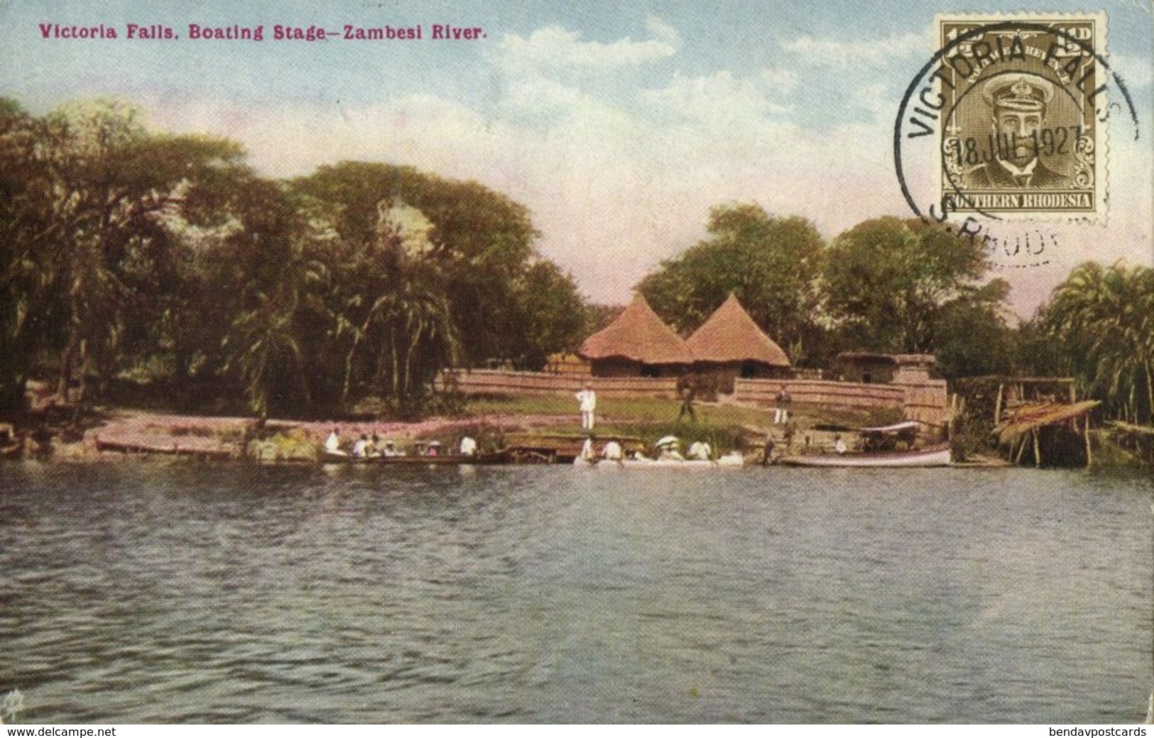 Southern Rhodesia, VICTORIA FALLS, Zambesi River, Baoting Stage (1927) Tuck - Zimbabwe