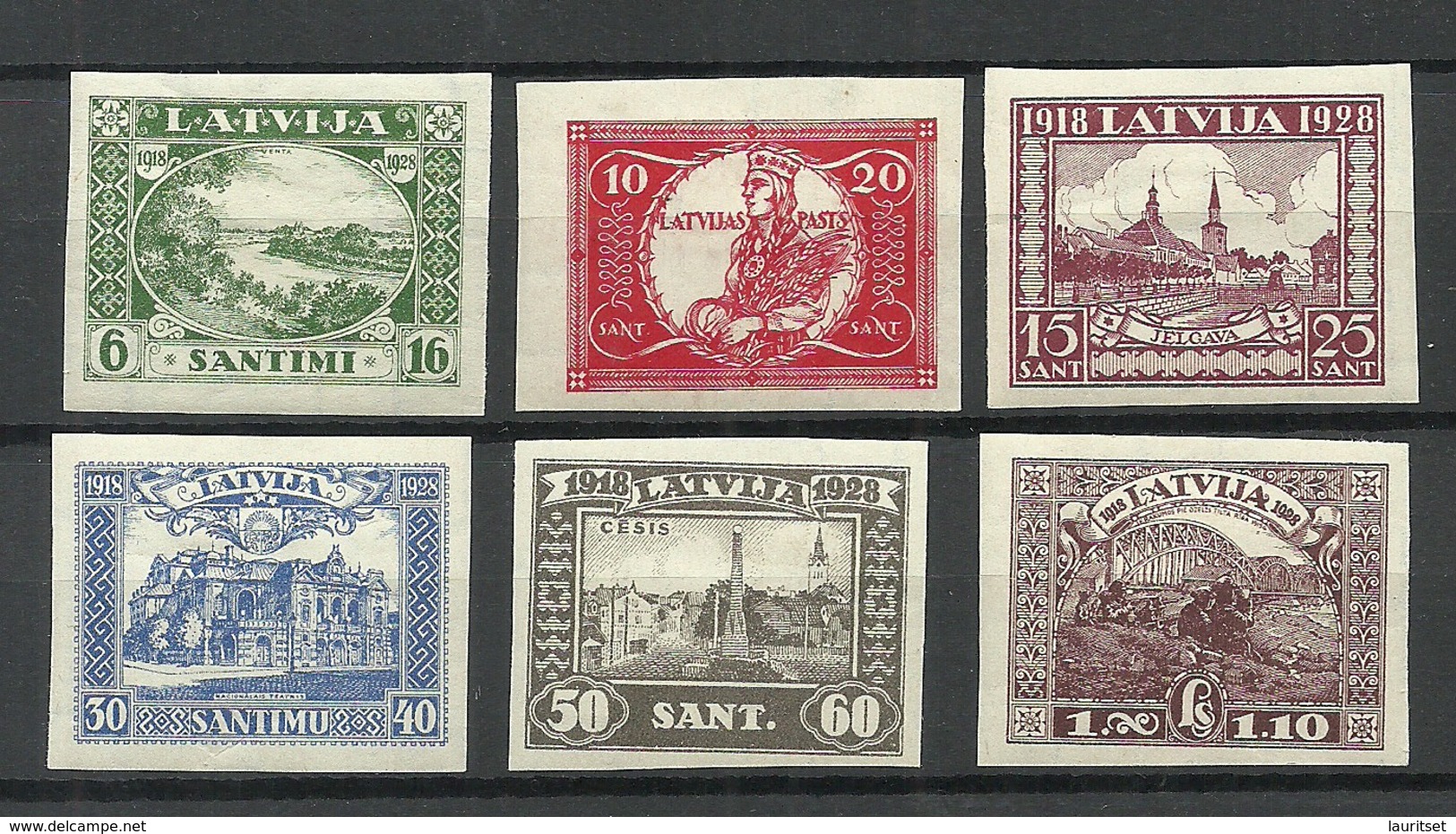 LETTLAND Latvia 1928 Michel 138 - 143 B * - Latvia